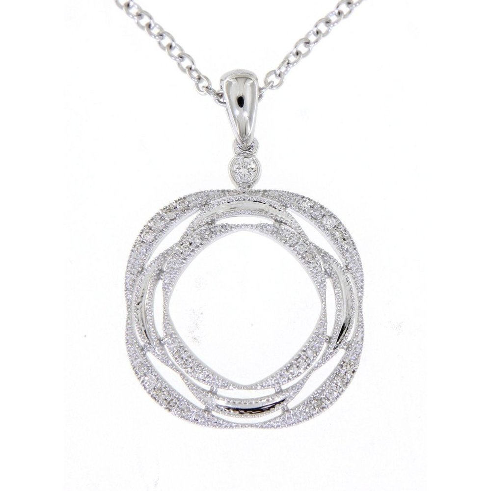 Real Diamond Cushion Style Pendant White Gold